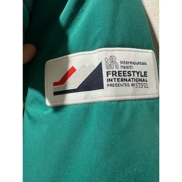 Helly Hansen Powshot Ski Long Jacket Coat Women Medium Green Hooded Snowboarding - Picture 6 of 16